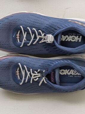 Hoka One One Women's Blue/Purple Running Shoes with Pink Accents